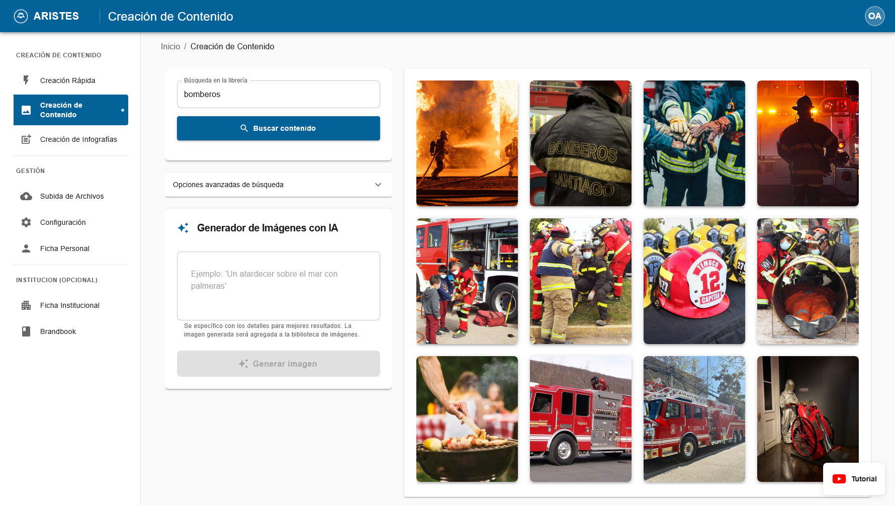 Proceso de creación de contenido en Aristes